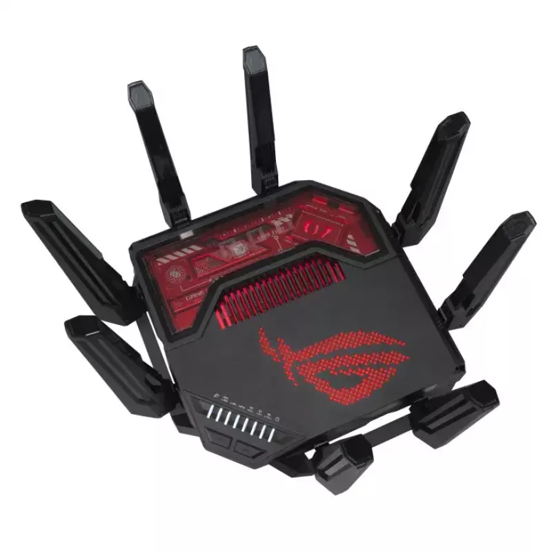 ASUS ROG Rapture GT-BE19000 router WLAN Multi-Gigabit Ethernet tribanda (2,4 GHz / 5 GHz / 6 GHz) negro, rojo