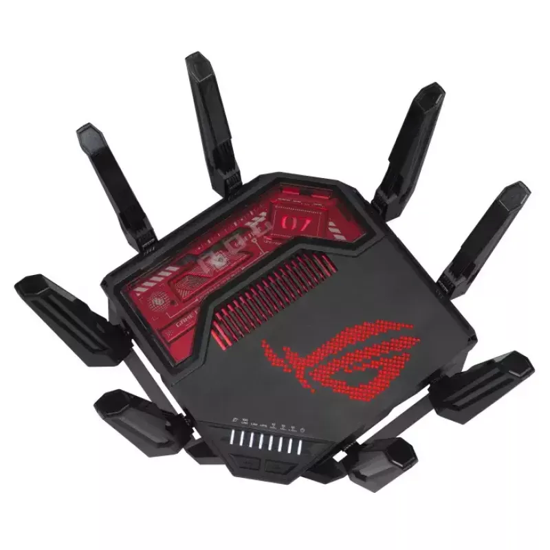 ASUS ROG Rapture GT-BE19000 router WLAN Multi-Gigabit Ethernet tribanda (2,4 GHz / 5 GHz / 6 GHz) negro, rojo