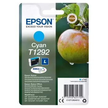 Epson unidad individual cian T1292 tinta DURABrite Ultra, cian, 7 ml, 1 unidad, 474 páginas