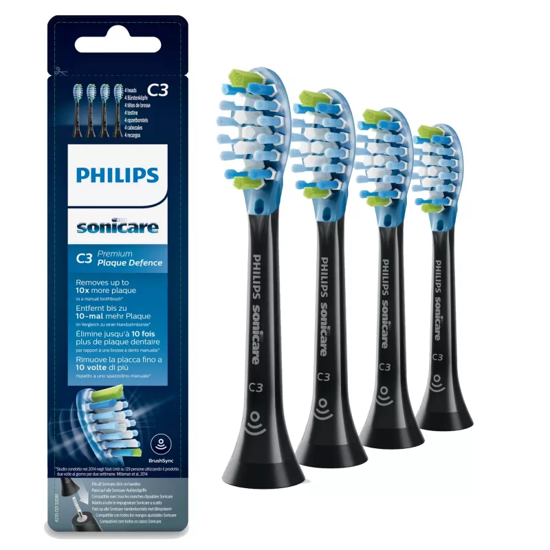 Philips C3 Premium Plaque Defence HX9044/33 4x cabezales de cepillo de dientes sónico negro