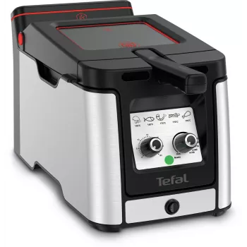 Tefal Clear Duo FR600D individual 0,65 L freidora de sobremesa 2000 W negra, acero inoxidable