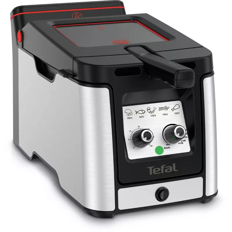 Tefal Clear Duo FR600D10 freidora, 3,5 l, 2000 W, acero inoxidable/negro