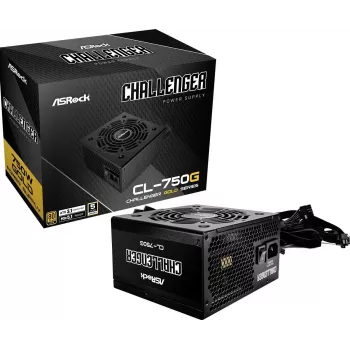 ASROCK fuente de alimentación Challenger Cl-750g 750 W 80+ Gold negra ATX