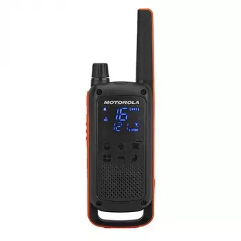 Walkie-talkie Motorola Talkabout T82, 16 canales, 500 mW, alcance de hasta 10 km, NiMH recargable, Micro-USB, pantalla LED