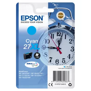 Epson despertador pack individual cian 27XL DURABrite Ultra tinta, rendimiento alto (XL), cian, 10,4 ml, 1 unidad, 1100 páginas