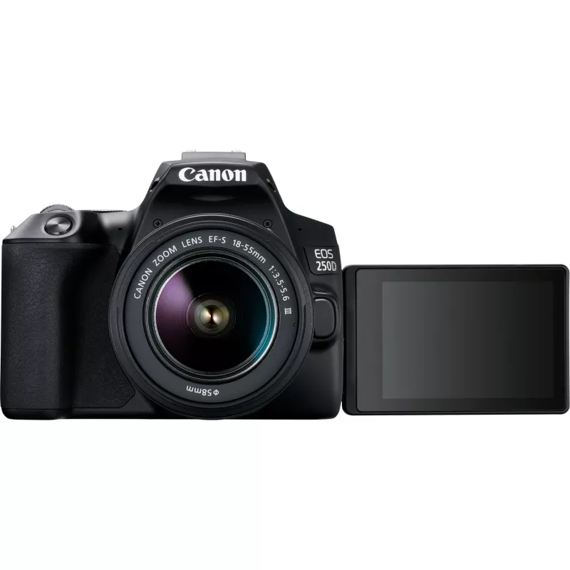 Canon EOS 250D + EF-S 18-55mm f/3.5-5.6 III Cámara réflex Kit 24,1 MP CMOS 6000 x 4000 píxeles Negro
