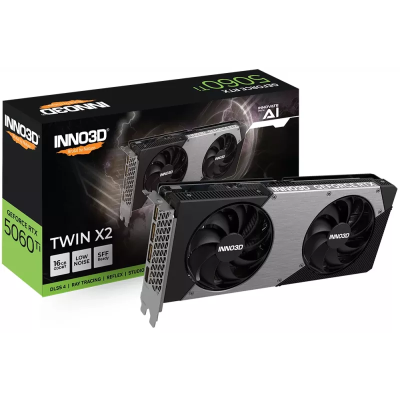 Tarjeta gráfica Inno3D GeForce RTX 5060 Ti — 16 GB GDDR7, PCIe 5.0, 128 bits, 448 GB/s