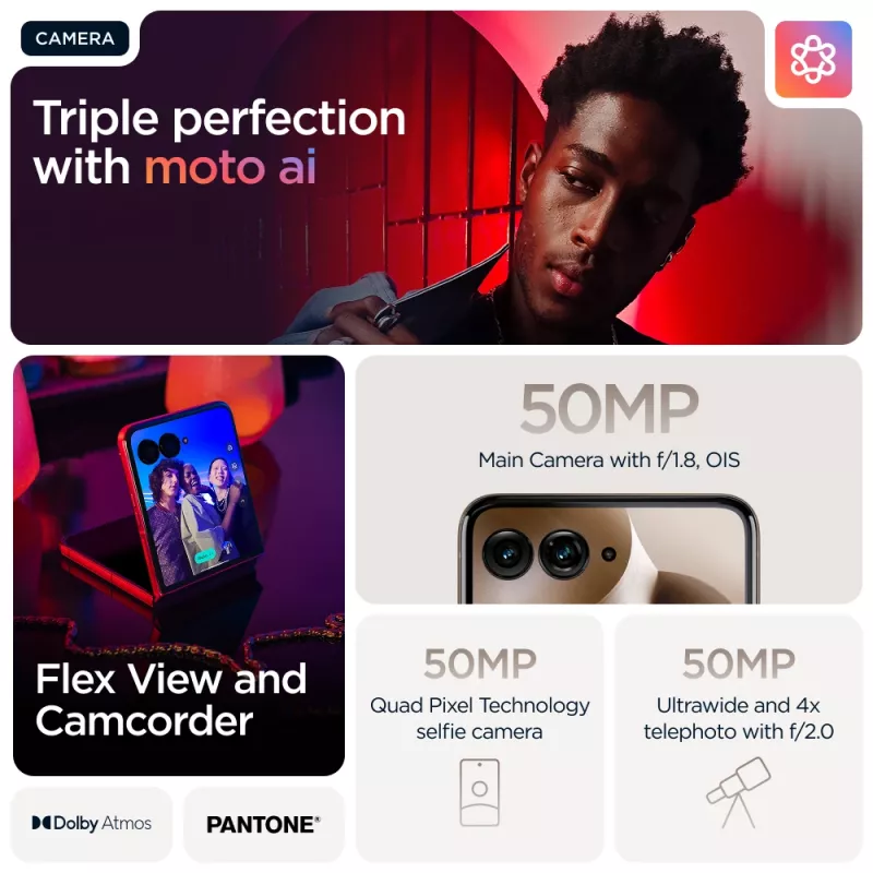 Motorola razr 60 ultra PB8R0004SE smartphone 5G, 17,7 cm (6,96"), Dual SIM, Android 15, 16 GB RAM, 512 GB, 4700 mAh, USB-C, Mountain Trail Wood