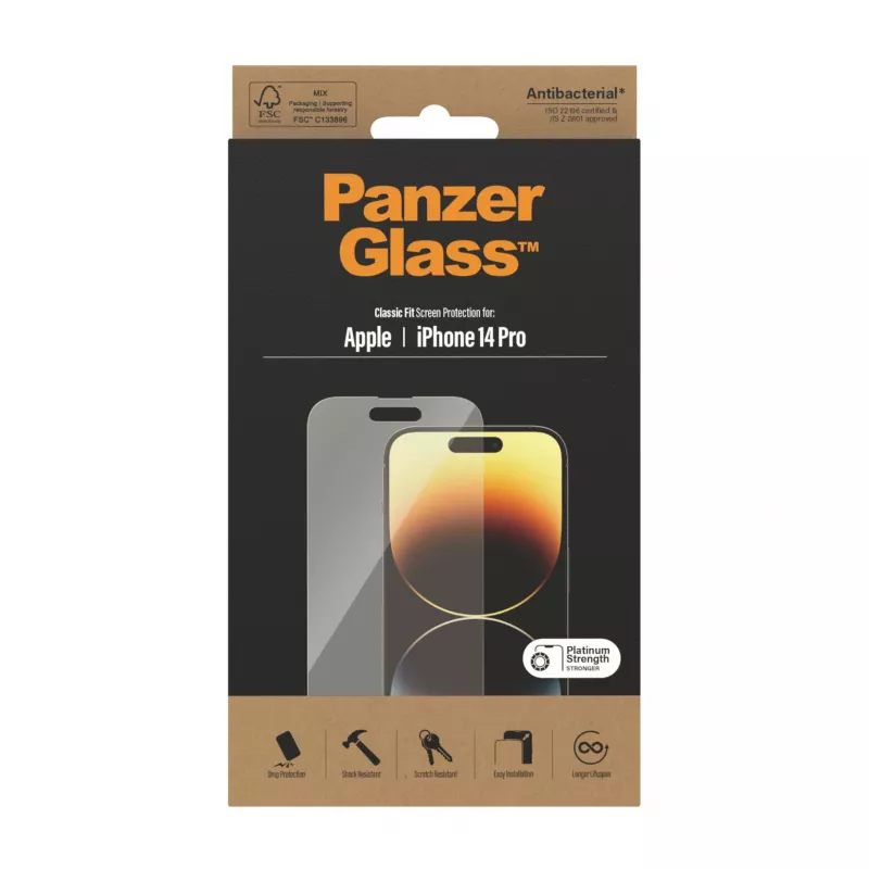 PanzerGlass protector de pantalla para Apple iPhone 14 Pro Classic Fit