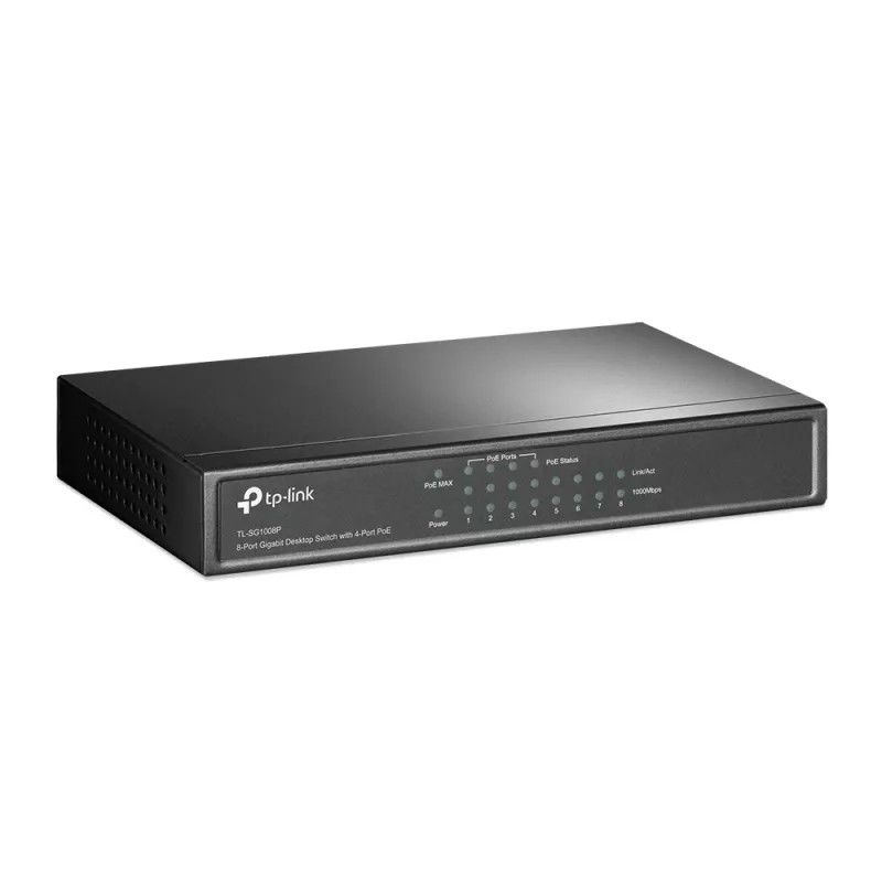 TP-Link TL-SG1008P switch Gigabit de sobremesa de 8 puertos, 4x PoE