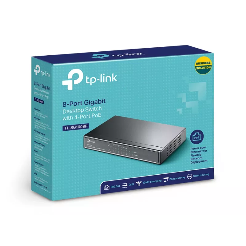 TP-Link TL-SG1008P switch Gigabit de sobremesa de 8 puertos, 4x PoE