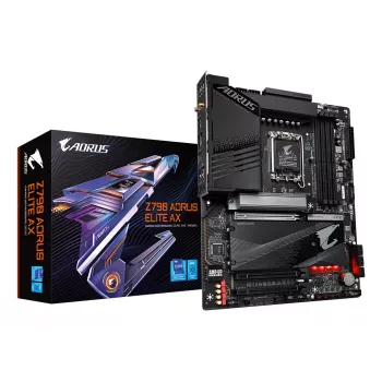 GIGABYTE Z790 AORUS ELITE AX placa base - compatible con Intel Core 14.ª generación, 16*+2+1 fases Digital VRM, hasta 7600 MHz DDR5 (OC), 4x PCIe 4.0 M.2, Wi-Fi 6E, 2,5 GbE LAN, USB 3.2 Gen 2x2