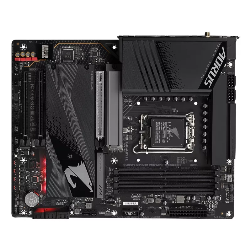 GIGABYTE Z790 AORUS ELITE AX placa base - compatible con Intel Core 14.ª generación, 16*+2+1 fases Digital VRM, hasta 7600 MHz DDR5 (OC), 4x PCIe 4.0 M.2, Wi-Fi 6E, 2,5 GbE LAN, USB 3.2 Gen 2x2