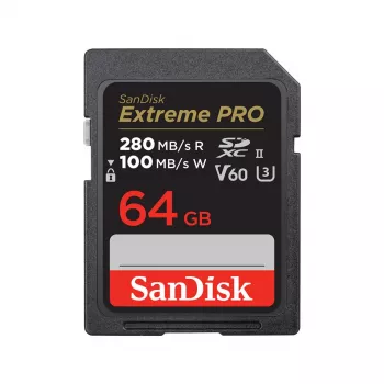 WESTERN DIGITAL SanDisk PRO 64GB V60 UHS-II tarjetas SD 280/100MB/s V60 C10 UHS-II