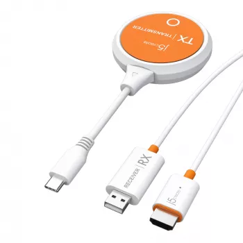 j5create JVAW62 ScreenCast USB-C® Wireless Display HDMI™ extensor, blanco y naranja