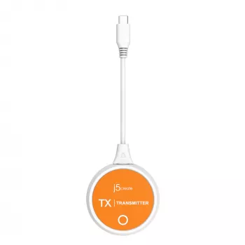 j5create JVAW62 ScreenCast USB-C® Wireless Display HDMI™ extensor, blanco y naranja