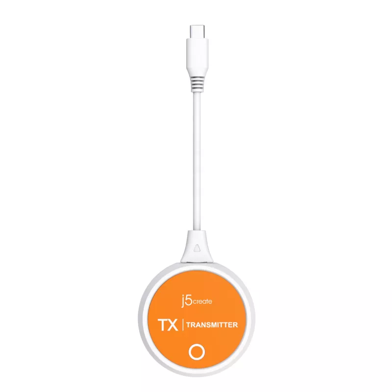 j5create JVAW62 ScreenCast USB-C® Wireless Display HDMI™ extensor, blanco y naranja