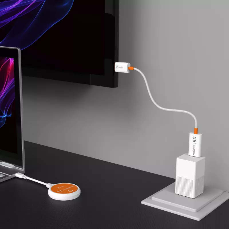 j5create JVAW62 ScreenCast USB-C® Wireless Display HDMI™ extensor, blanco y naranja
