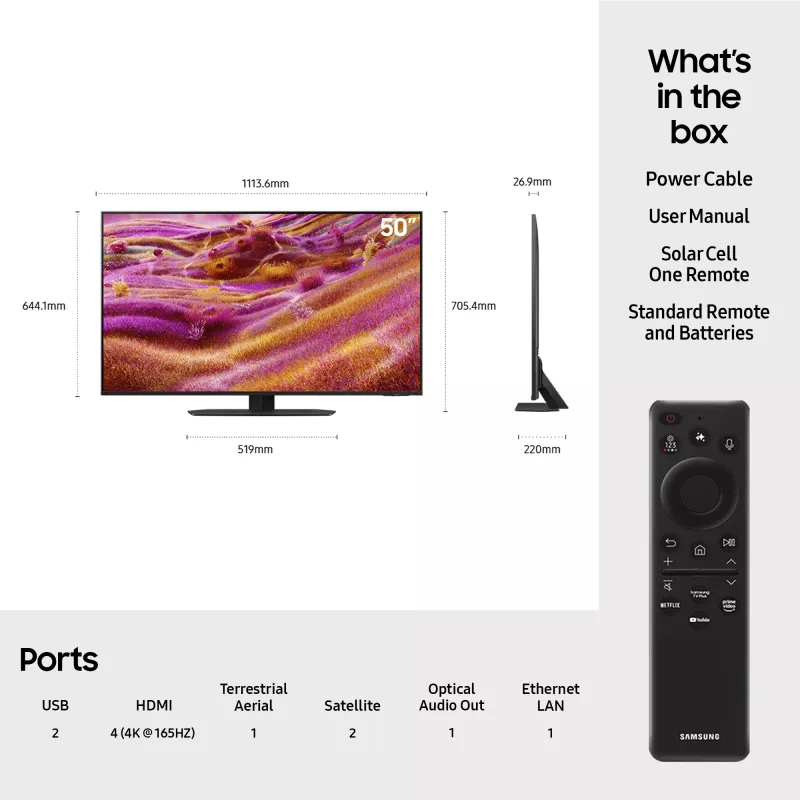 Samsung QE50QN90FAT 127 cm (50 pulgadas) 4K Ultra HD Smart TV Wi-Fi negro