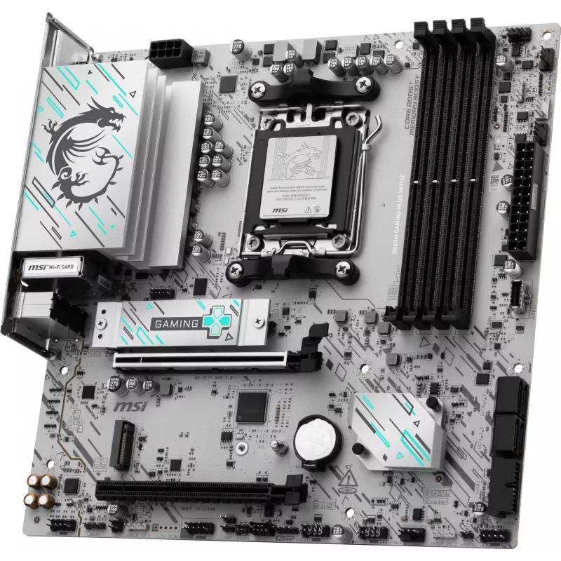 Placa base MSI B840M GAMING PLUS WIFI6E microATX, Socket AM5, DDR5 hasta 256 GB, Wi‑Fi 6E, 2,5GbE, M.2 x2, HDMI 2.1
