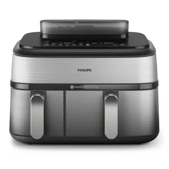 Philips Serie 5000 NA555/00 Freidora Doble 9 L Independiente 2750 W Freidora de aire Plata
