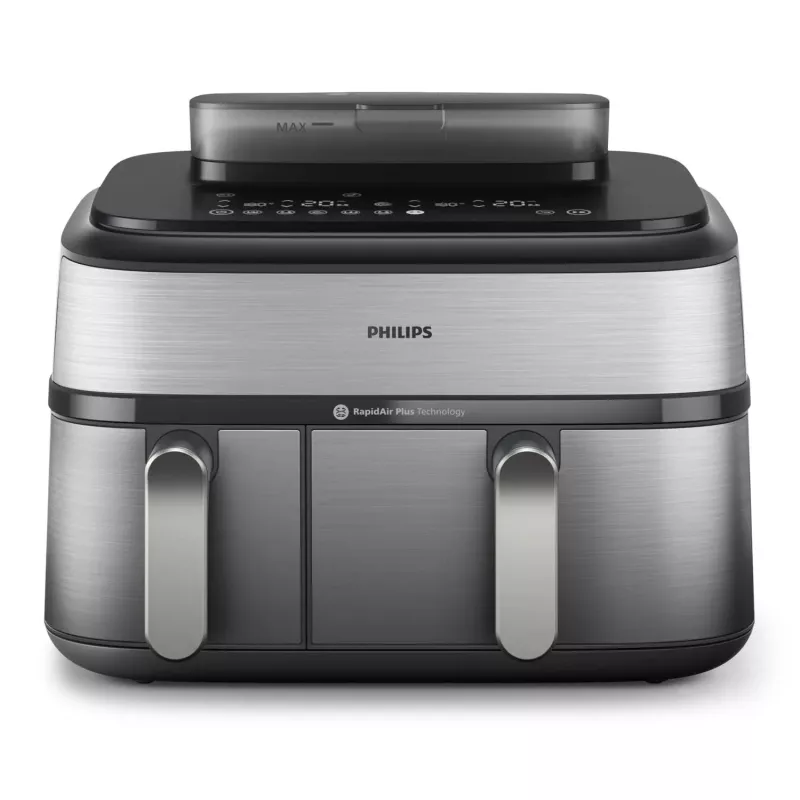 Philips Serie 5000 NA555/00 Freidora Doble 9 L Independiente 2750 W Freidora de aire Plata