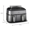 Philips Serie 5000 NA555/00 Freidora Doble 9 L Independiente 2750 W Freidora de aire Plata