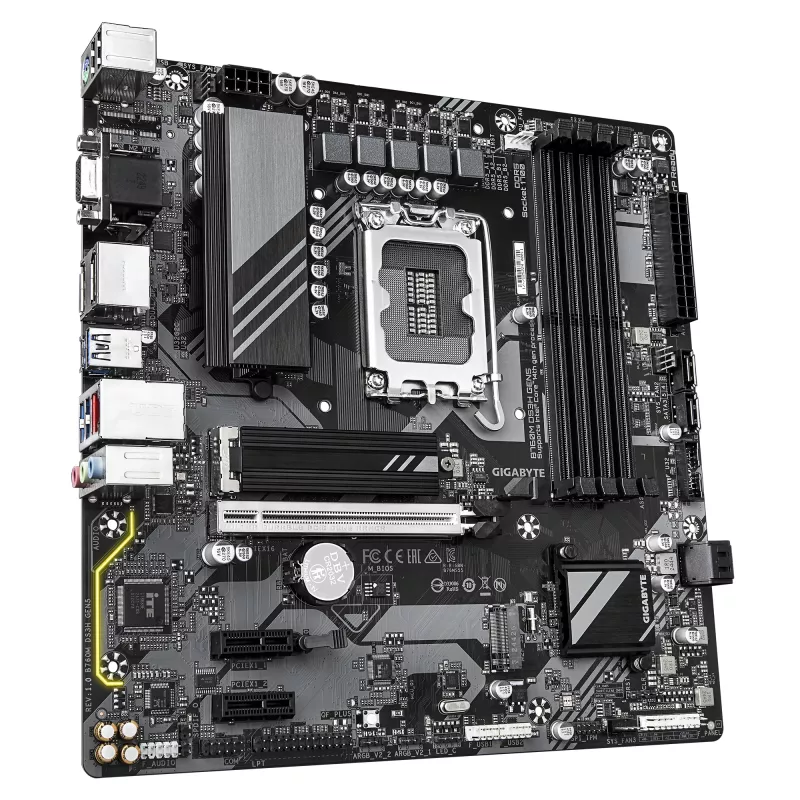 GIGABYTE B760M DS3H GEN5 Placa base - Compatible con CPUs Intel Core 14.ª Gen, VRM digital 6+2+1 fases, hasta 5600MHz DDR5, 2xPCIe 4.0 M.2, 2.5GbE LAN, USB 3.2 Gen2