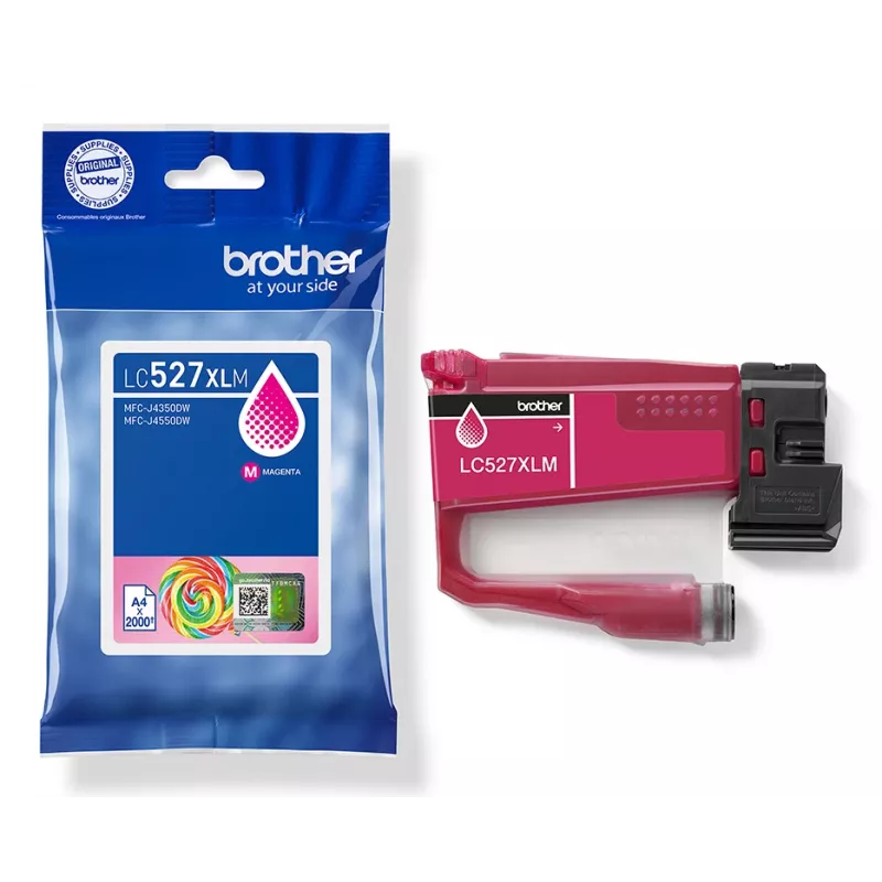 Brother Original LC527XLM Cartucho de tinta de alta capacidad - Magenta, Alta capacidad (XL), Magenta, Tinta pigmentada, 1 ud., 2000 páginas, Pack individual