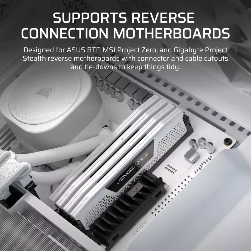 Caja de PC CORSAIR - Frame 5000D RS ARGB High-Airflow Mid-Tower - Blanco