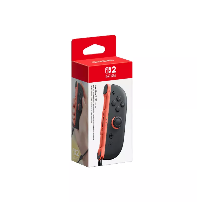 Nintendo Joy-Con 2 (R) Rojo claro, joystick, Nintendo Switch 2, botón Home, analógico / digital, inalámbrico, Bluetooth