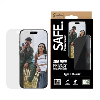Protector de pantalla PanzerGlass SAFE. Privacy para Apple iPhone Air — cristal templado, Ultra-Wide Fit, EasyAligner, resistente a arañazos y golpes
