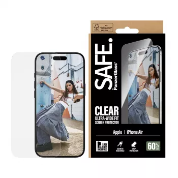 Lámina protectora de pantalla PanzerGlass SAFE. by ® iPhone Air | Ultra-Wide Fit con EasyAligner