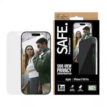 Protector de pantalla PanzerGlass SAFE. by ® 2-Way Privacy iPhone 17 | iPhone 16 Pro | Ultra-Wide Fit con EasyAligner