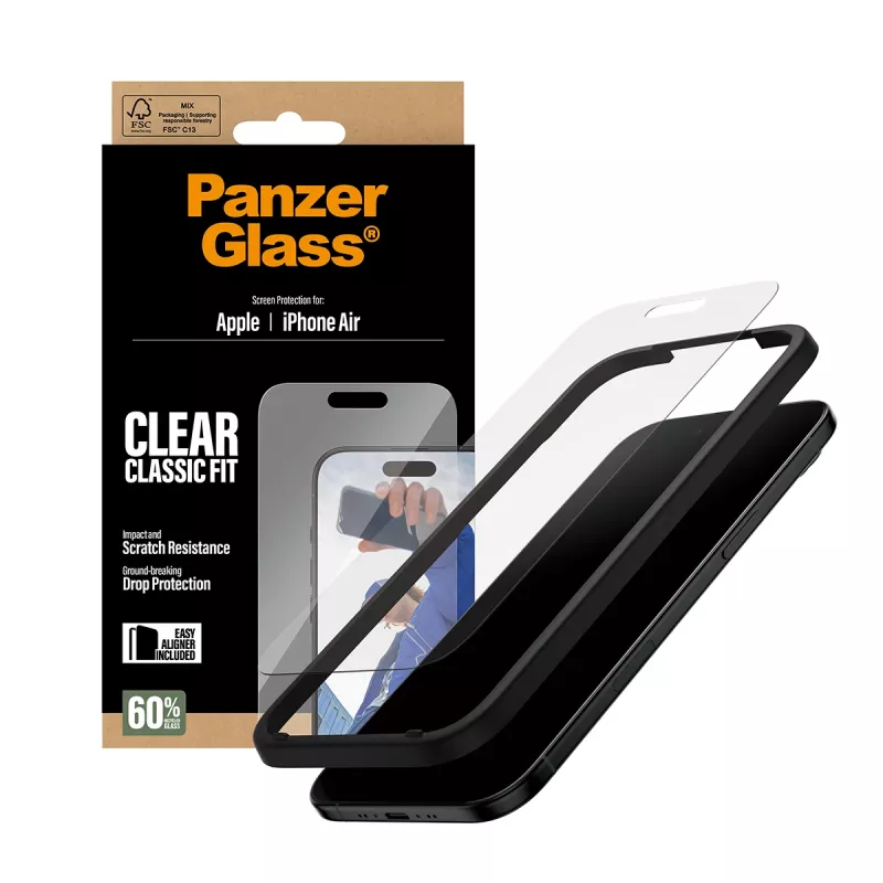Lámina protectora de pantalla PanzerGlass® iPhone Air | Classic Fit con EasyAligner