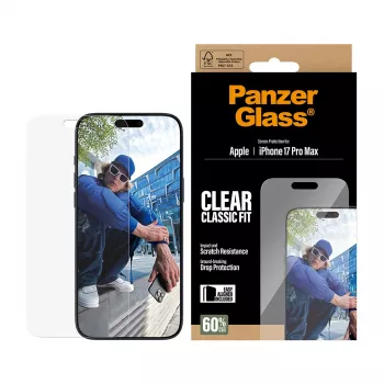 Lámina protectora de pantalla PanzerGlass ® iPhone 17 Pro Max | Classic Fit con EasyAligner