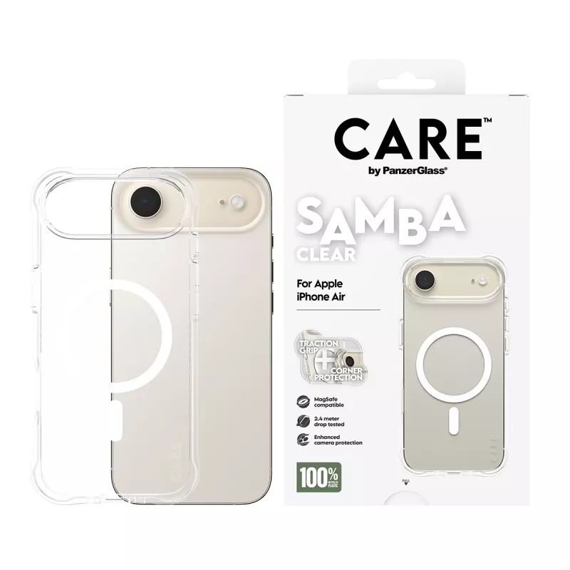 Funda PanzerGlass CARE™ by ® Samba Transparente con MagSafe Blanco iPhone Air