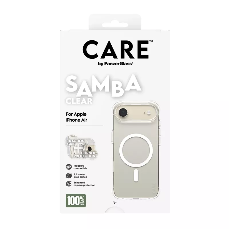 Funda PanzerGlass CARE™ by ® Samba Transparente con MagSafe Blanco iPhone Air