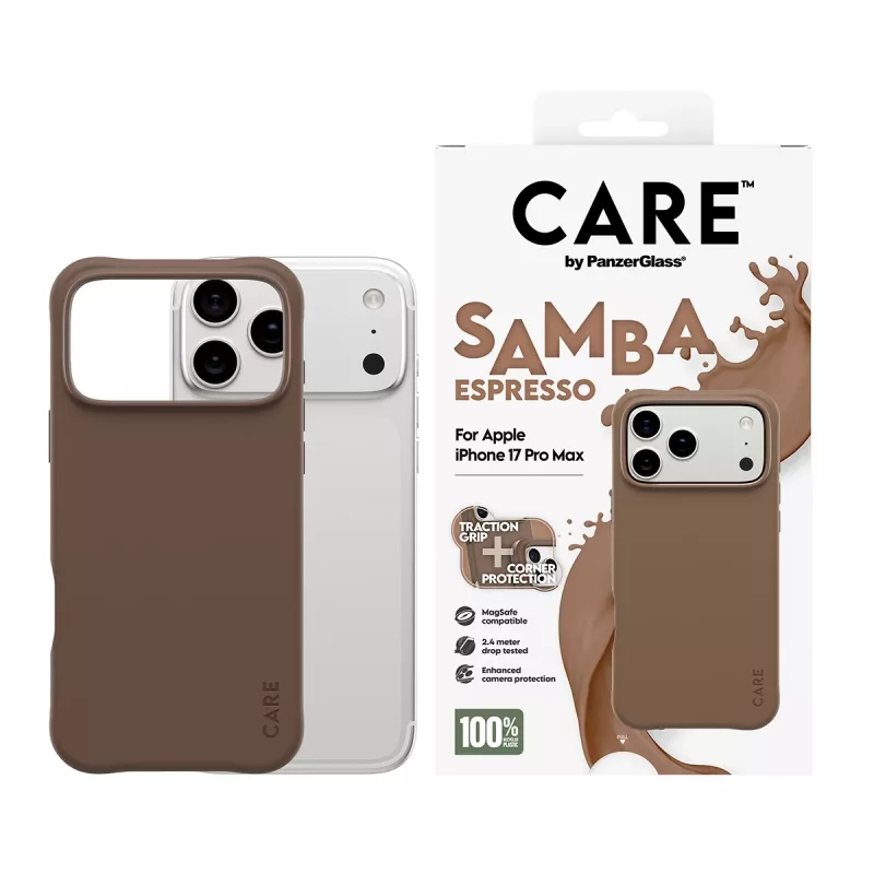 Funda PanzerGlass CARE™ by ® Samba Espresso con MagSafe iPhone 17 Pro Max
