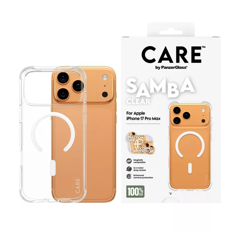 Funda PanzerGlass CARE™ by ® Samba Transparente con MagSafe Blanco iPhone 17 Pro Max