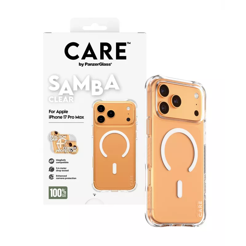 Funda PanzerGlass CARE™ by ® Samba Transparente con MagSafe Blanco iPhone 17 Pro Max