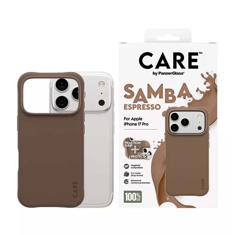 Funda PanzerGlass CARE™ by ® Samba Espresso con MagSafe iPhone 17 Pro