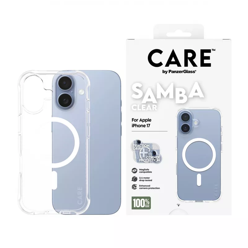 Funda PanzerGlass CARE by Fashionable Case Samba Transparente con MagSafe iPhone 17