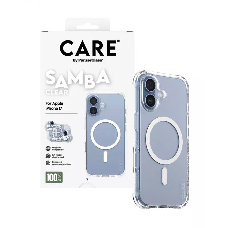 Funda PanzerGlass CARE by Fashionable Case Samba Transparente con MagSafe iPhone 17