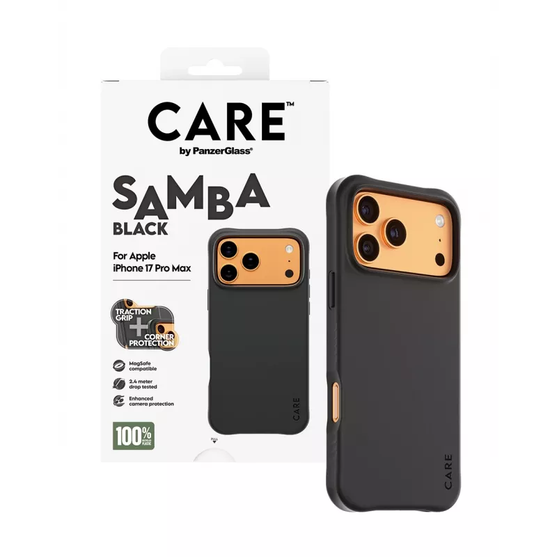 Funda PanzerGlass CARE™ by ® Samba Negra con MagSafe iPhone 17 Pro Max