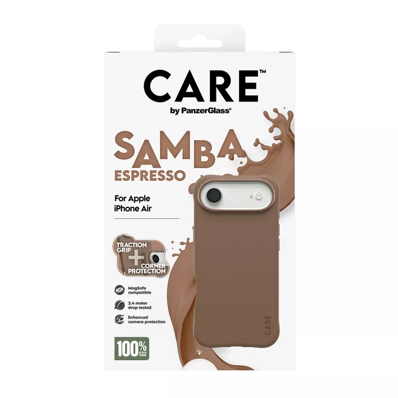 Funda PanzerGlass CARE by Fashionable Case Samba Espresso con MagSafe iPhone 17 Air