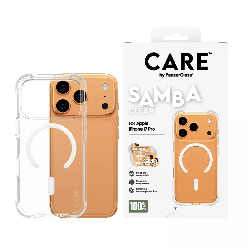 Funda PanzerGlass CARE™ by ® Samba Transparente con MagSafe Blanco iPhone 17 Pro