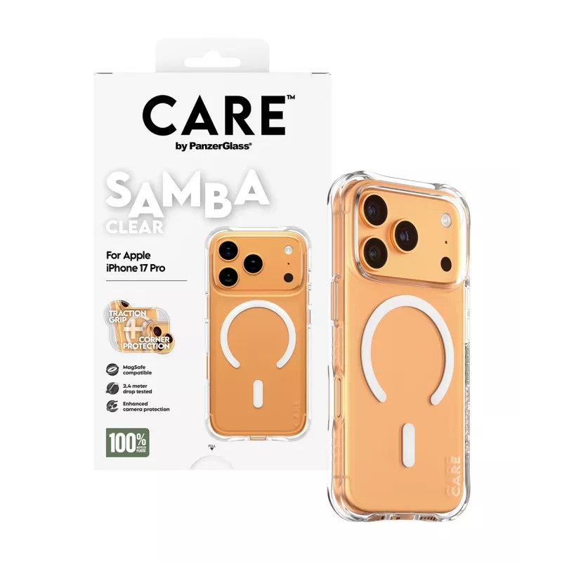 Funda PanzerGlass CARE™ by ® Samba Transparente con MagSafe Blanco iPhone 17 Pro