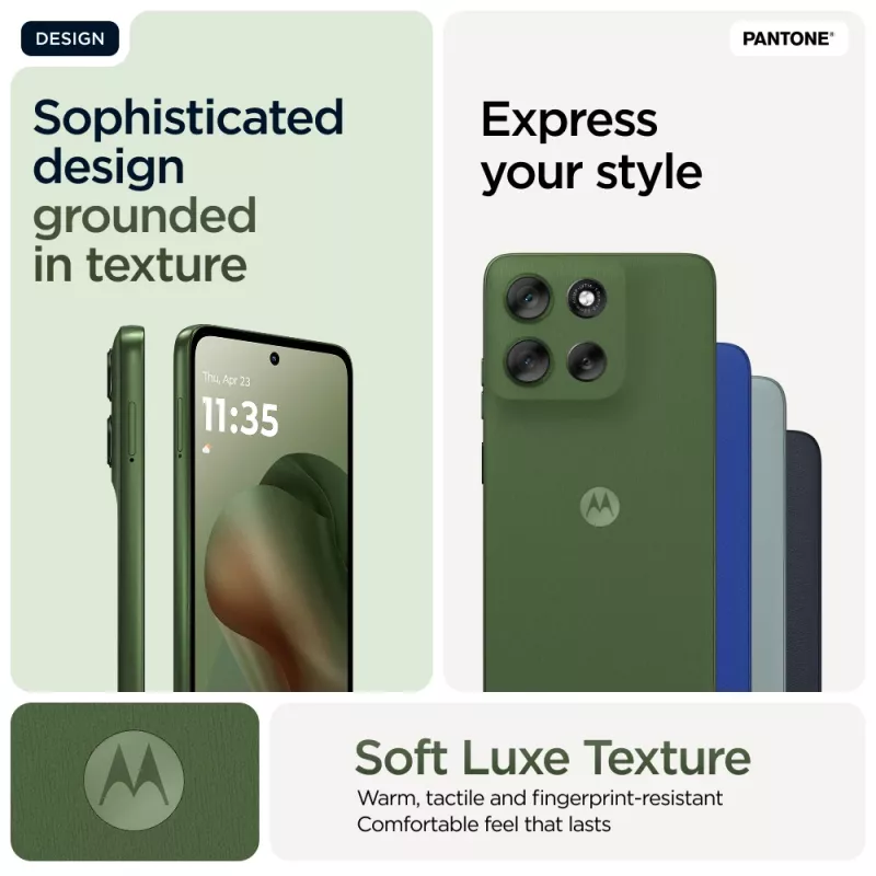Motorola moto g56 5G smartphone de 17,1 cm (6,72 pulgadas), Dual SIM (nano-SIM + eSIM), Android 15, USB-C, 8 GB, 256 GB, 5200 mAh, 120 Hz, IP68/IP69, Dill Green