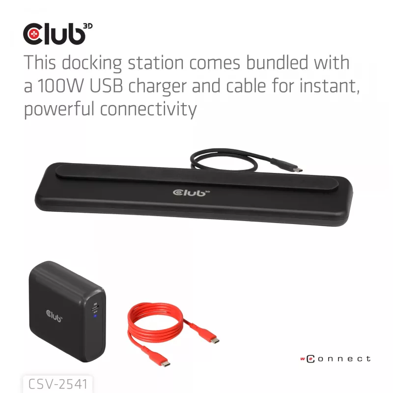 Docking station club 3d CSV-2541 USB-C con salidas HDMI y DisplayPort